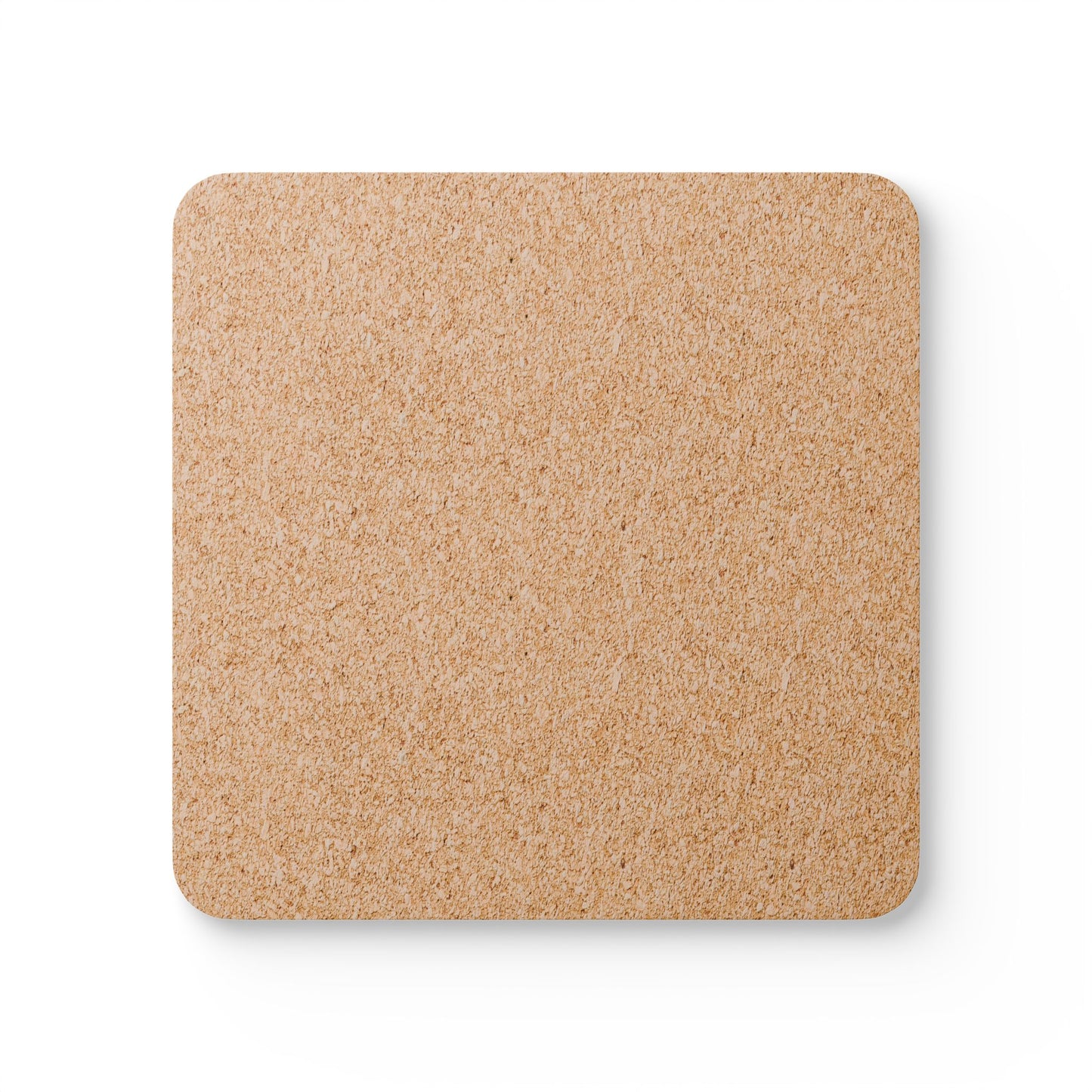 Square cork coaster on a white background