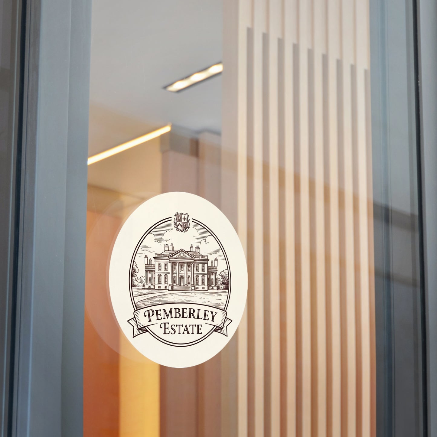 Official Pemberley Estate Logo Round Sticker — 3" & 6" Vinyl Decal