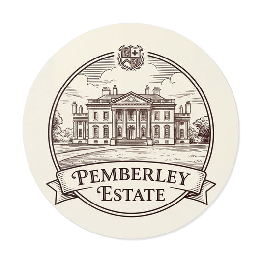 Official Pemberley Estate Logo Round Sticker — 3" & 6" Vinyl Decal