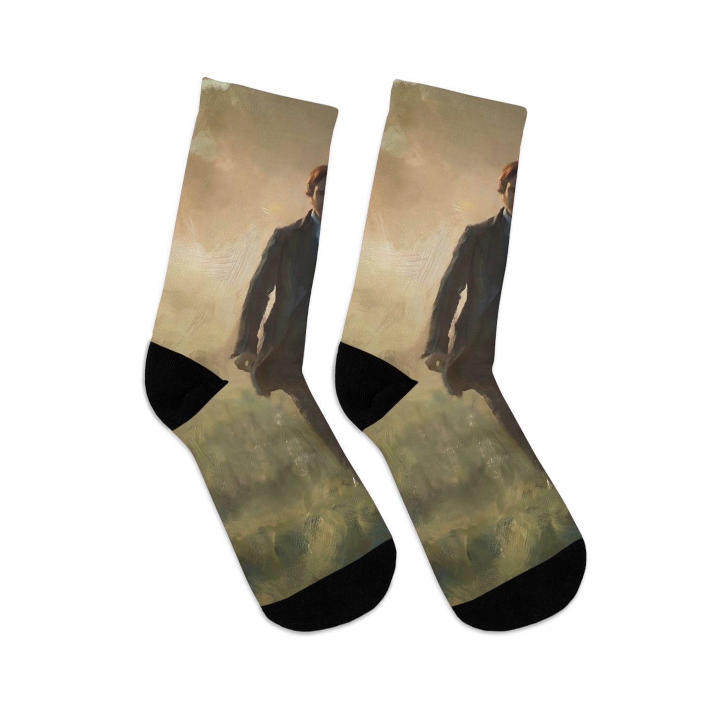 Mr. Darcy in the Mist Socks — 360° All-Over Print (Recycled Poly)