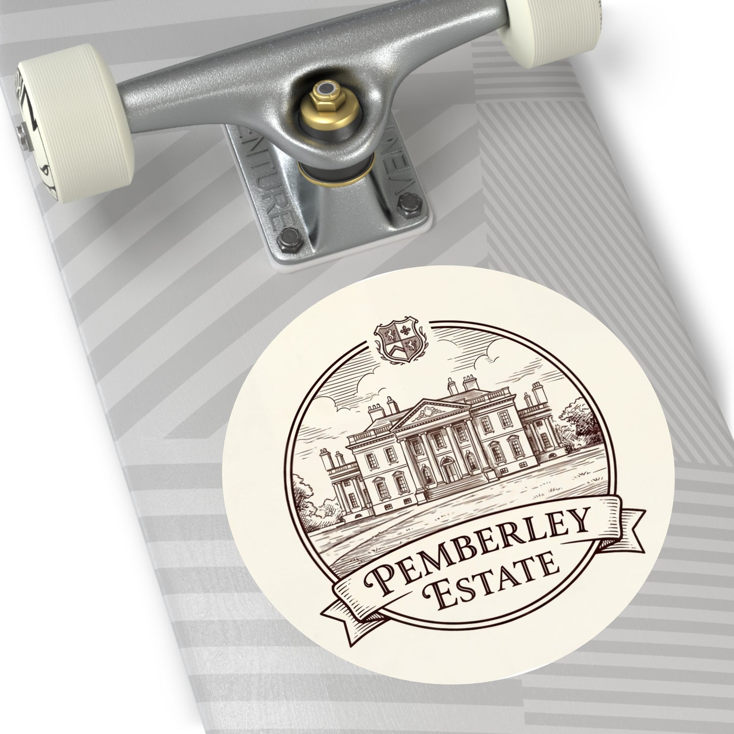 Official Pemberley Estate Logo Round Sticker — 3" & 6" Vinyl Decal