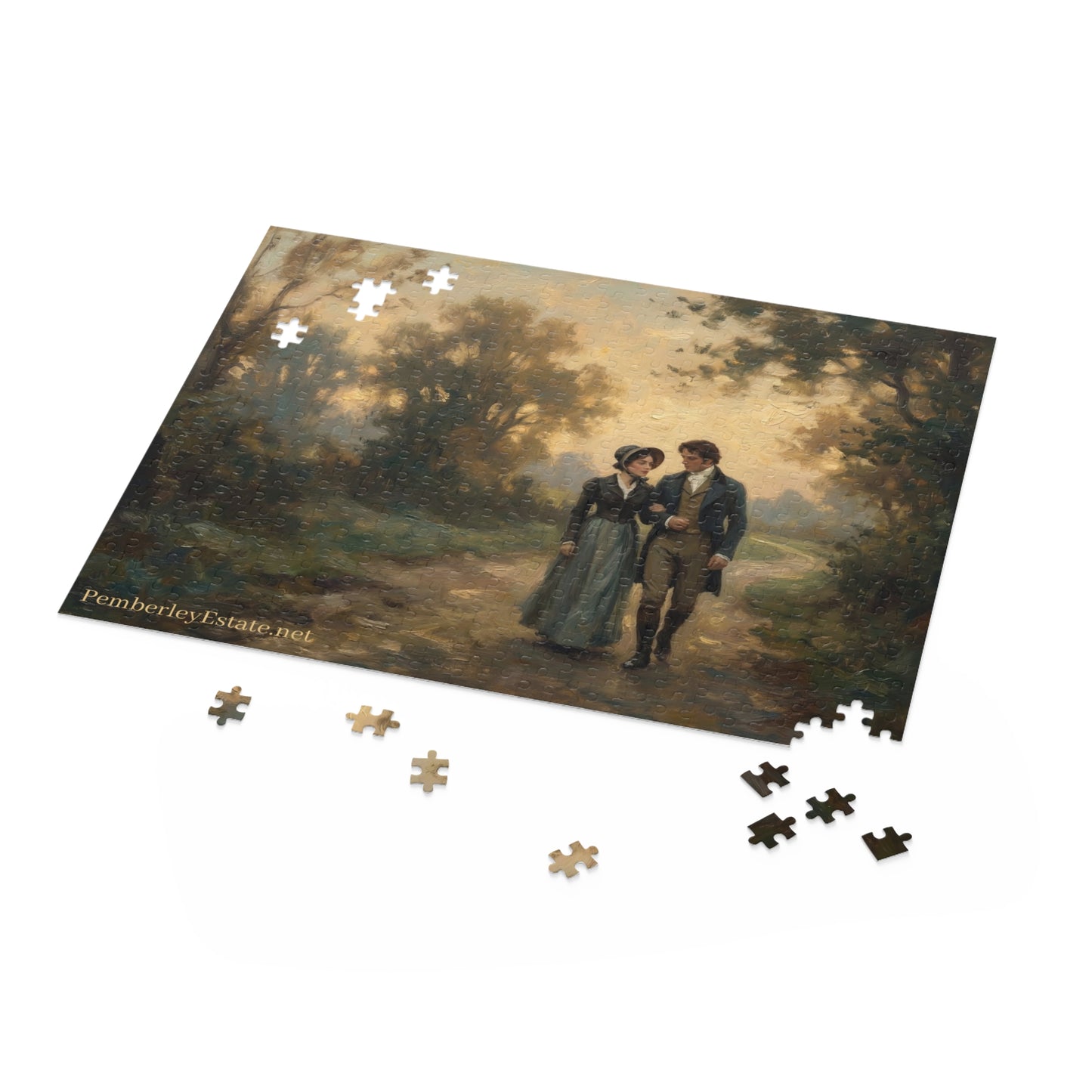 Lizzy & Darcy Country Lane Puzzle — 500 Piece Romantic Art Jigsaw