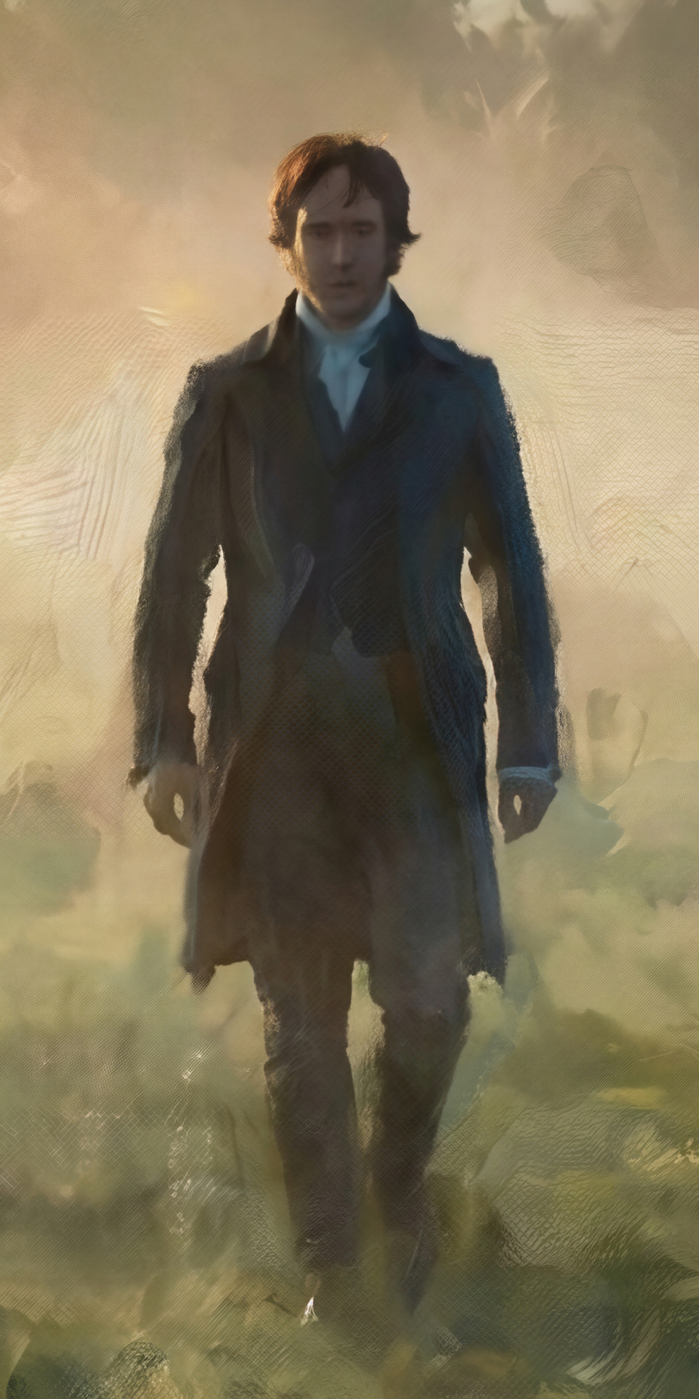 Mr. Darcy walking in the mist