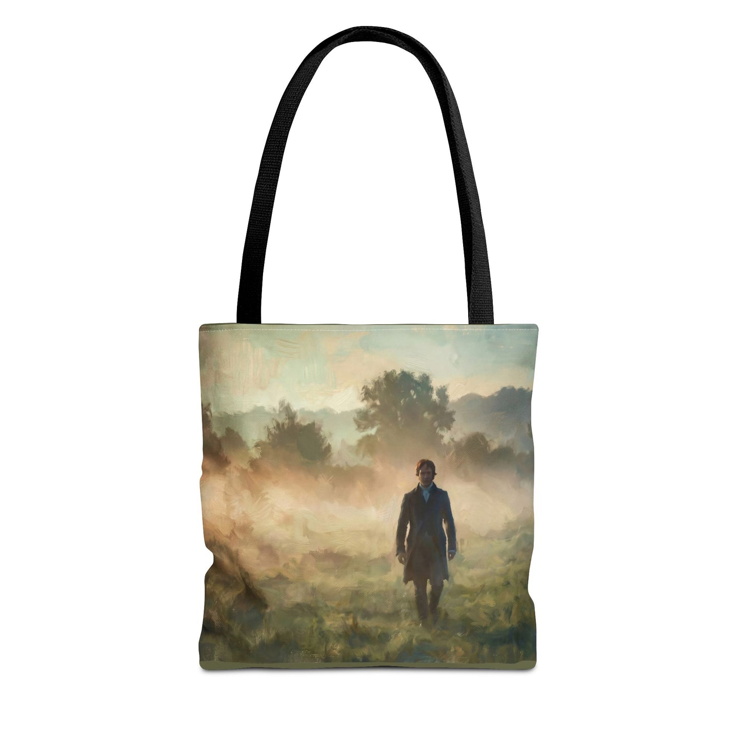 tote bag with Darcy in the mist