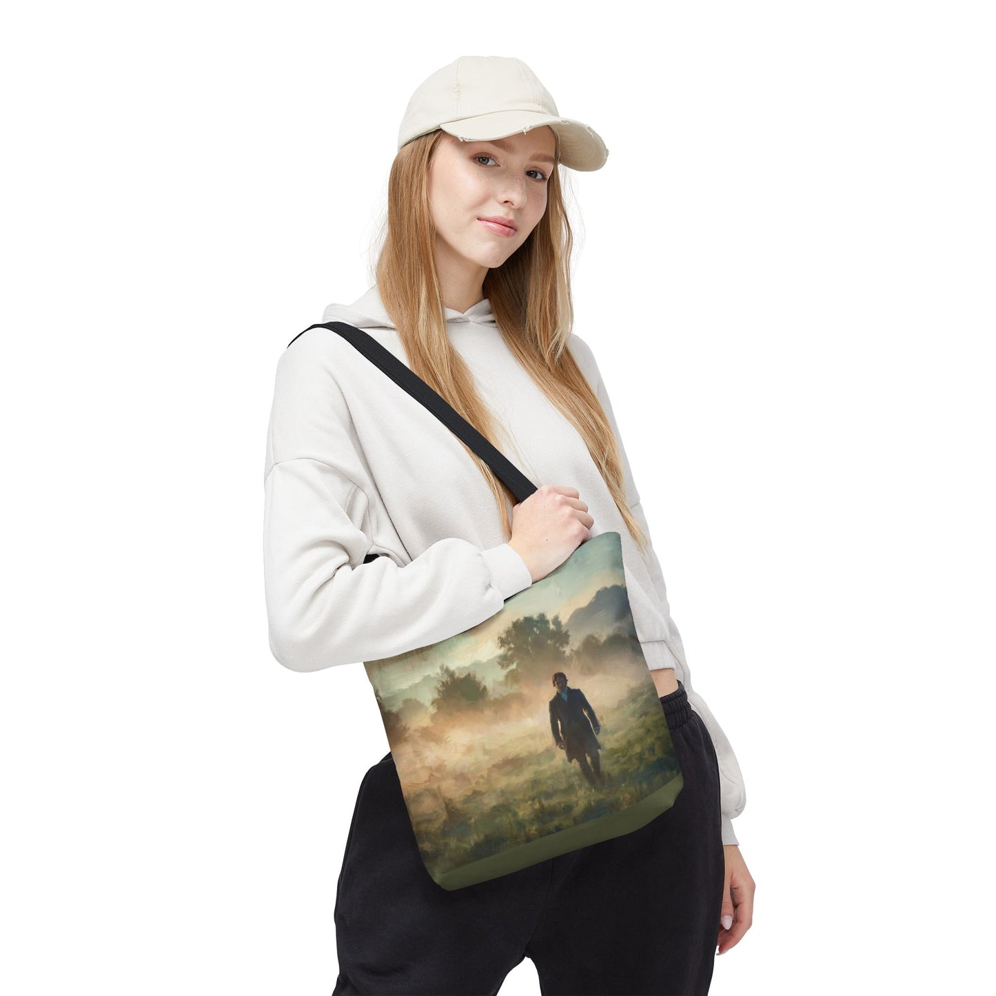 lady carrying a tote bag
