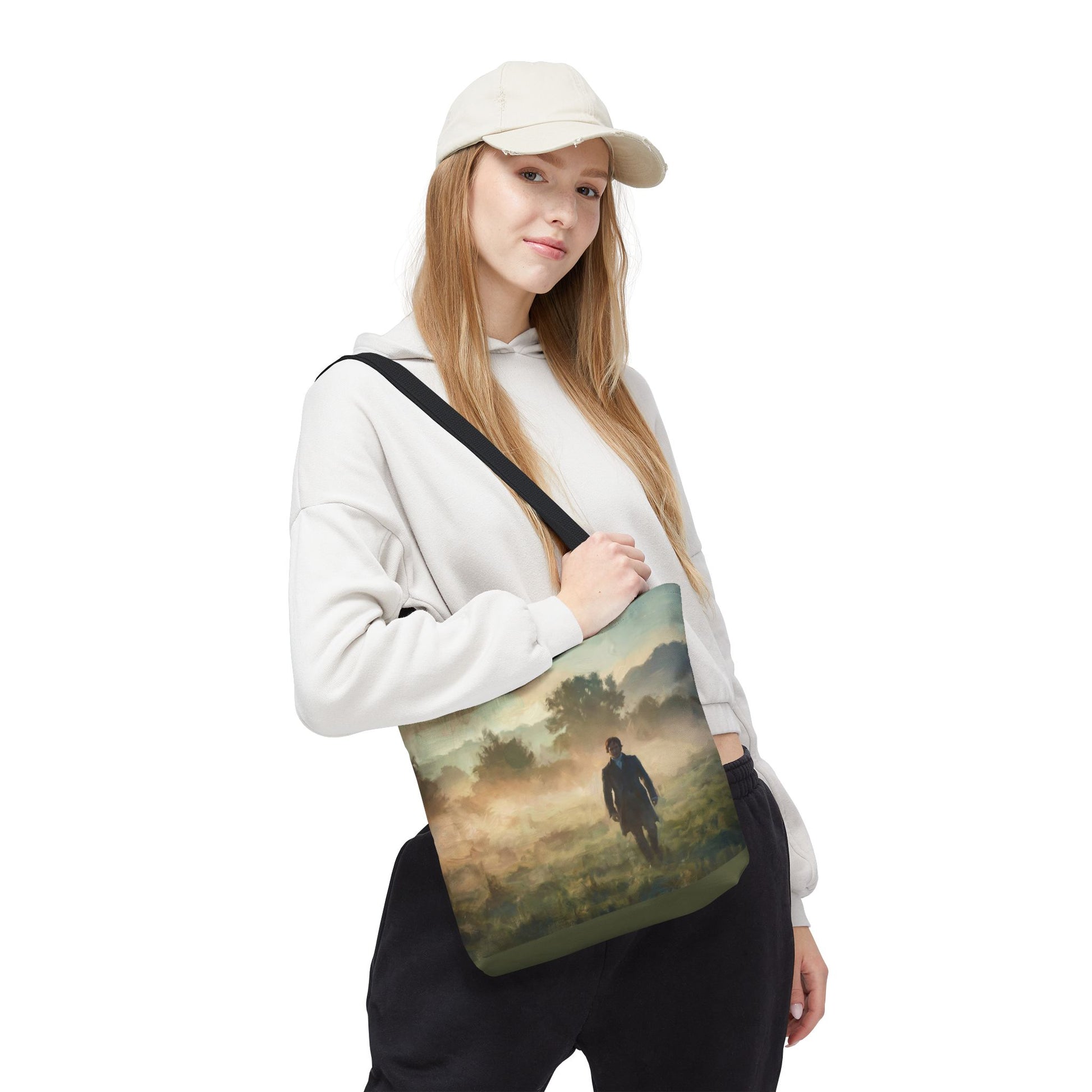lady carrying a tote bag