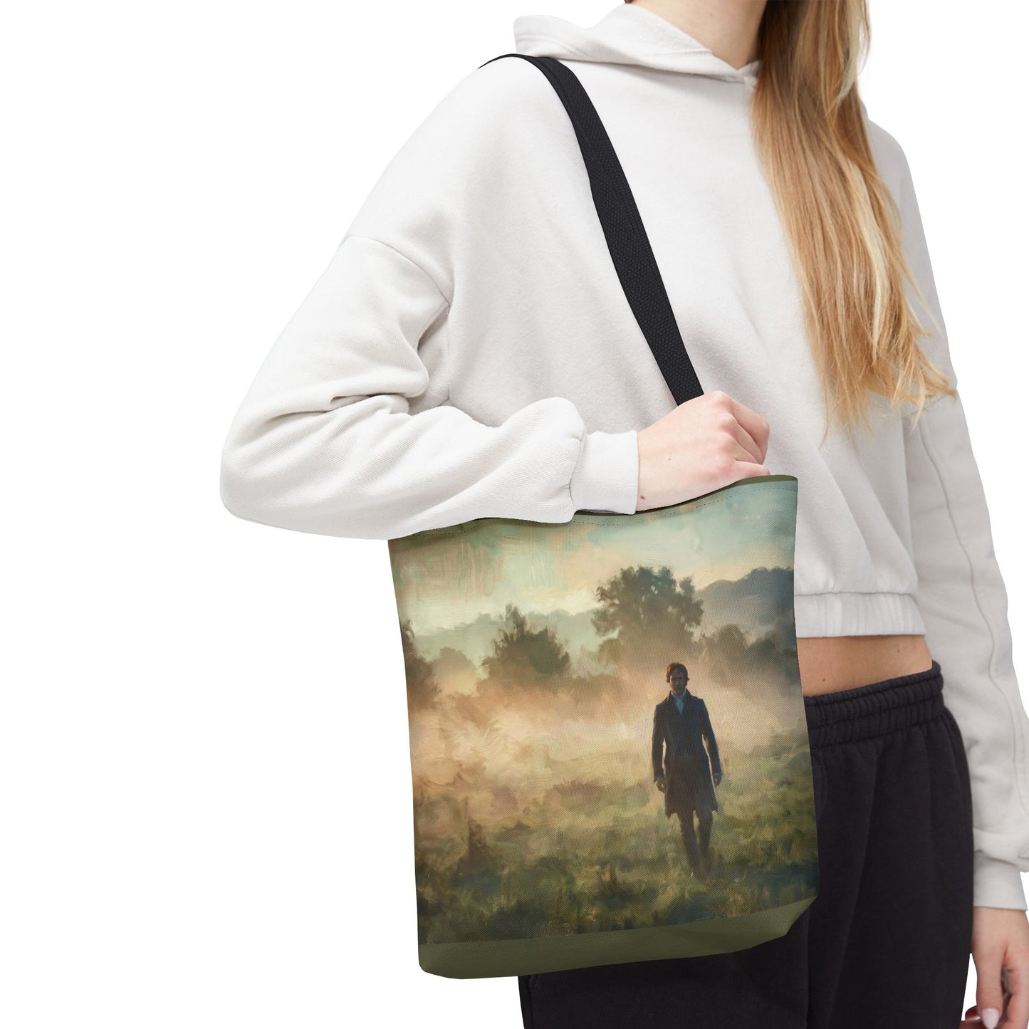 lady carrying a tote bag