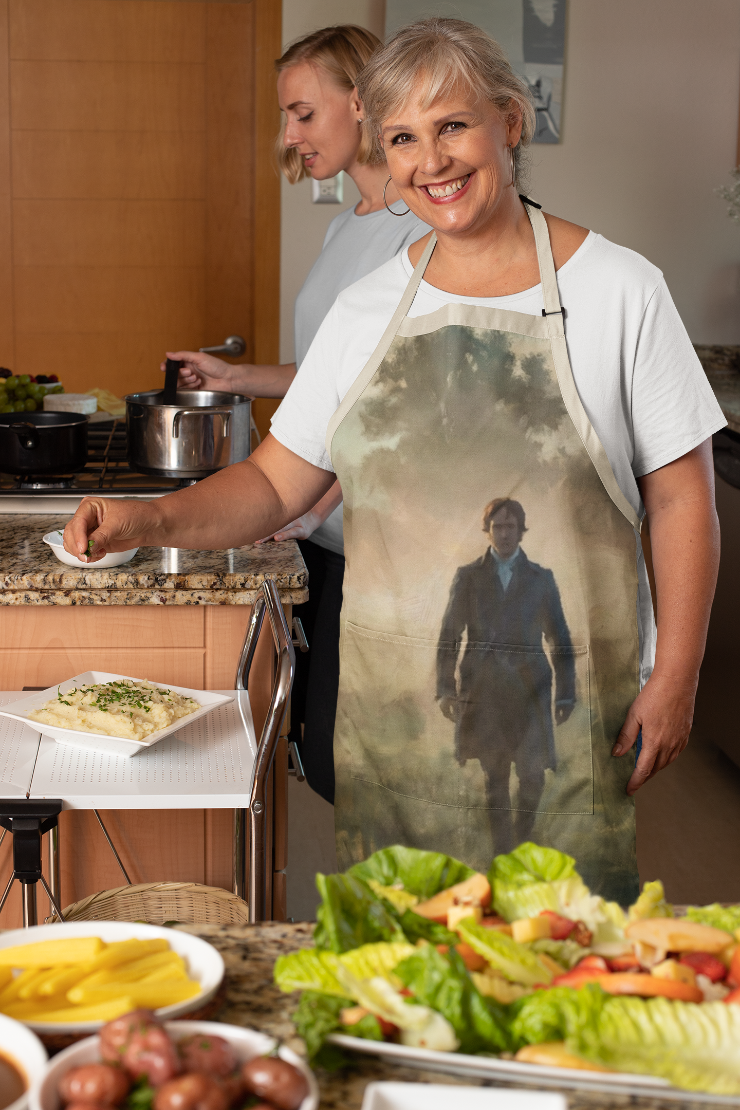 Mr. Darcy Morning Mist Apron — Pemberley Estate Kitchen Strap Apron