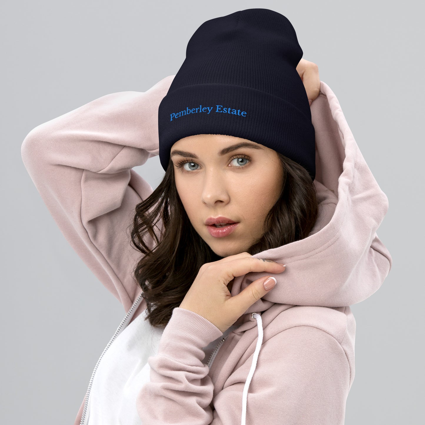 lady in navy blue beanie