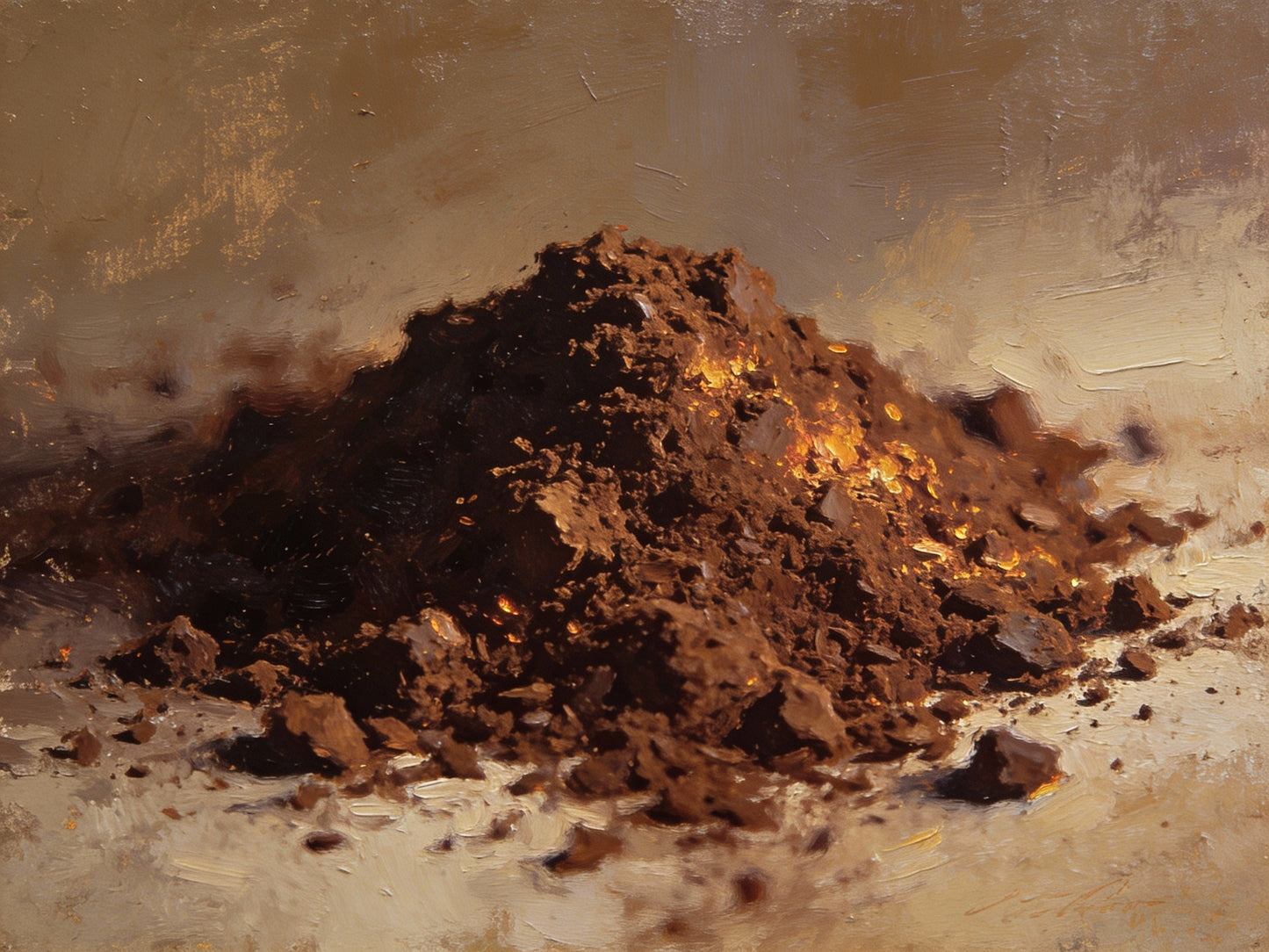 small pile of ground coffee