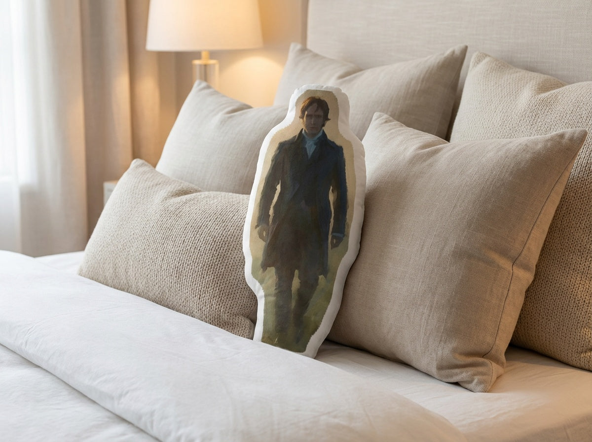 Mr. Darcy Shaped Pillow — Morning Mist Silhouette (US Only)